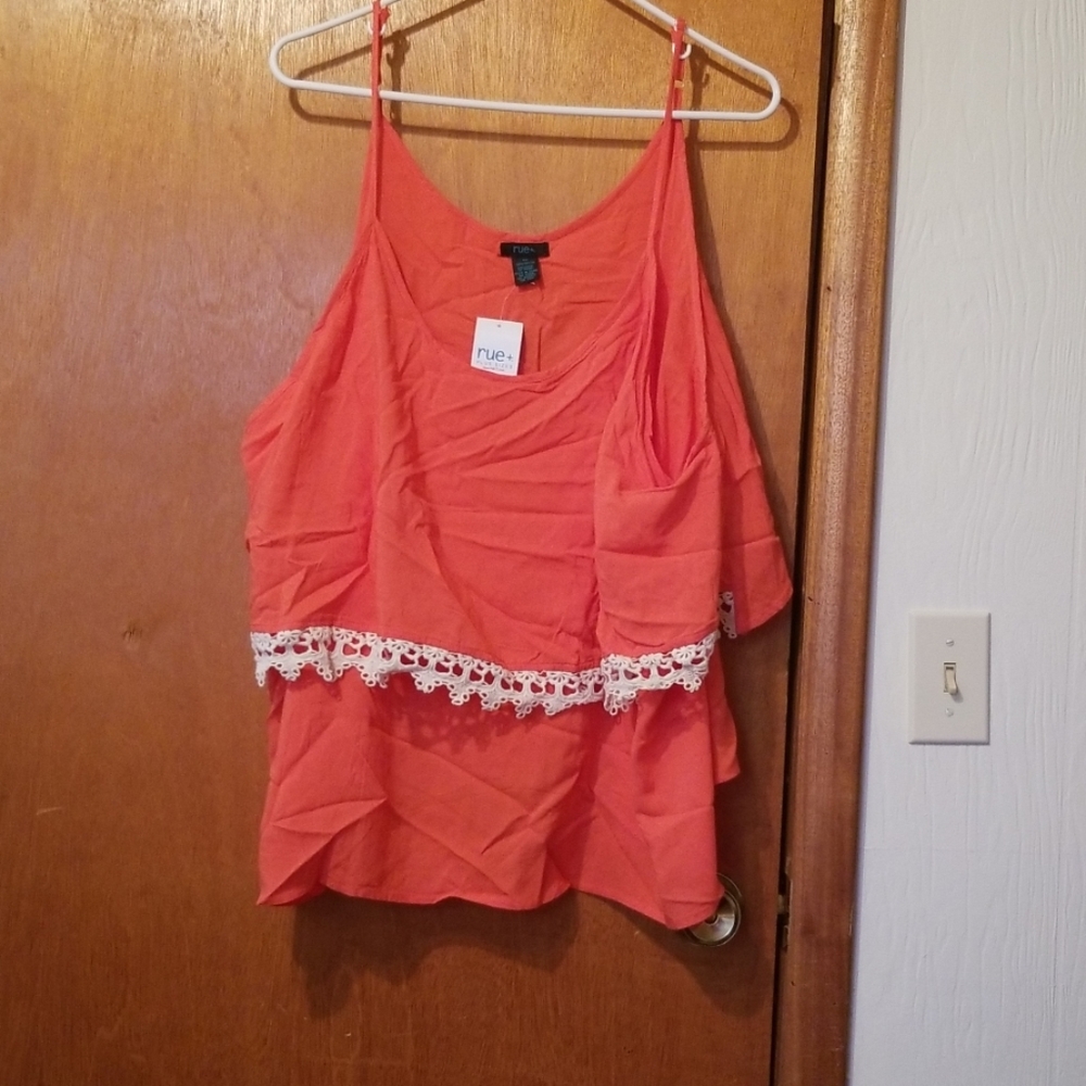 Coral colored tank top